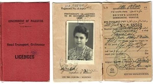 Judaica Palestine Rare Old Driving License Commercial Vehicle Woman Haifa 1946 - Picture 1 of 6