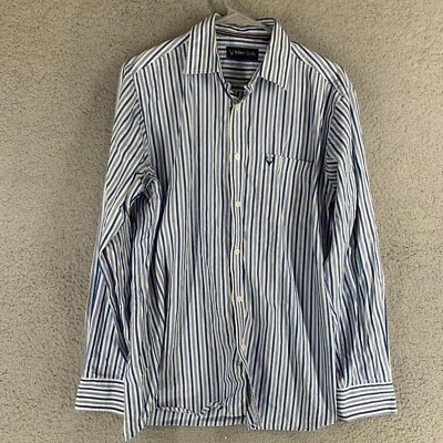 Alley Solly Shirt Mens 40 Blue Striped Long Sleeve Button Down - Image 1 of 4