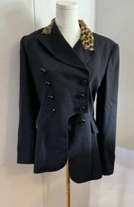 Carlisle Women’s  Set Blazer Sz 6 Pants Sz 4 Black 100 💯 Wool - Picture 1 of 6