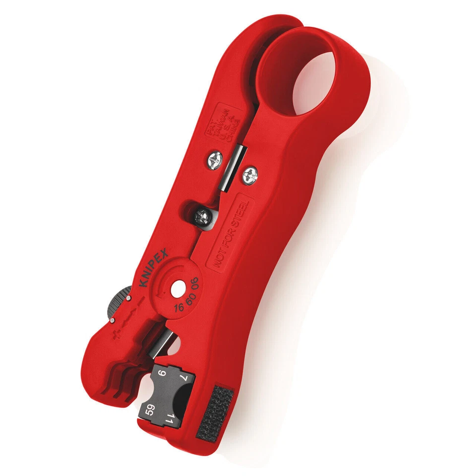 KNIPEX Abisolierwerkzeug für Koaxial- und Datenkabel - 125mm (166006SB)