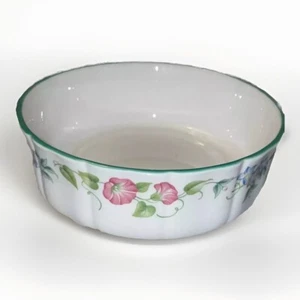 "Cuenco de porcelana de hueso fino de jardín inglés Royal Worcester de colección 5"" blanco y floral 1983" - Imagen 1 de 5