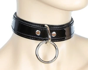 Collar Gargantilla Charol 1" Junta Tórica Punk Gótico Emo Metal Grunge Alternativa - Imagen 1 de 6