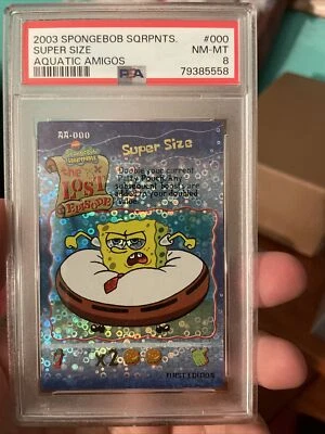 2003 Spongebob Squarepants Super Size  #AA000 AQATIC AMIGOS 1ST EDITION PSA 8 - Image 1 of 3