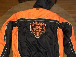 Chicago Bears NFL Football Orange & Navy Medium Puffy Winter Jacket - Picture 1 of 10