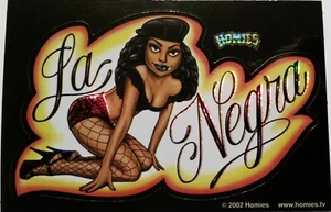 HOMIES-GIRL-LA NEGRA-NEW--Vintage-Prismatic Vending Machine Sticker (#595) - Picture 1 of 2