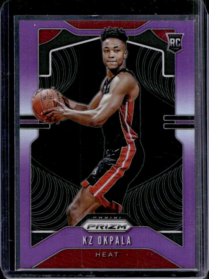 2019-20 Panini Prizm KZ Okpala Purple Prizm Rookie Card RC #56/75 Miami Heat