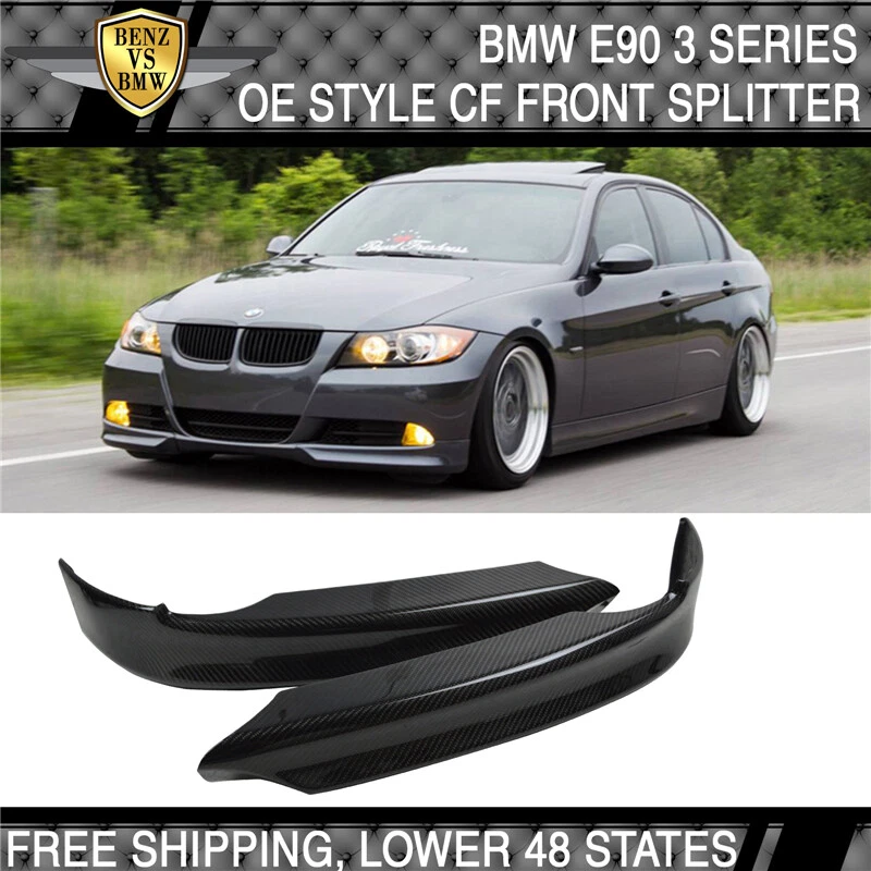 Fits 05-08 BMW 3 Series E90 Sedan OE Style Carbon Fiber CF Front Splitter Lip - Image 1 of 1