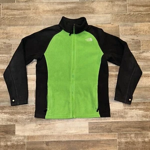 The North Face Boys Fleece Full Zip Jacket Size Large Green/Black 18-20 - Picture 1 of 6