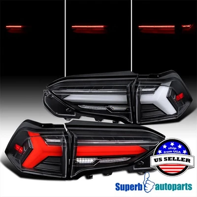 Fits 2019-2024 Toyota RAV4 Sequential LED Tail Lights Rear Brake Lamps Black — 第 1/4 张图片