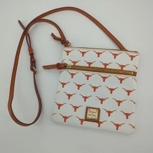 Dooney And Bourke Purse Texas Longhorns Strap White Orange Leather College UT - Picture 1 of 8