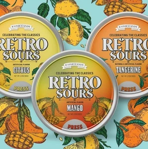 Retro Sours - Hard Tangy Candy - 3er Pack Dosen (Kombipackung) - Bild 1 von 3