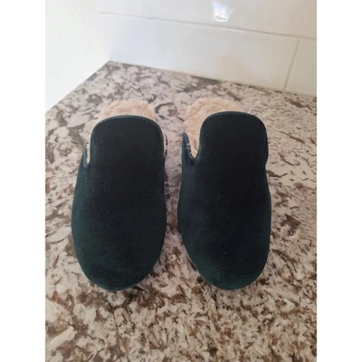 BIRDIES Phoebe Women's Size 5 Emerald Green Velvet Plush Comfort Slip-On Mules - Image 1 of 4