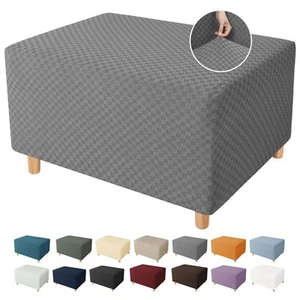 Ottoman Cover Latest Jacquard Design High Stretch Folding Storage Footstool P... - Picture 1 of 7