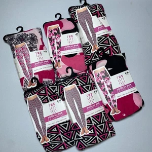 Set of 6 Two Left Feet Women's Pretty In Pink Leggings Size S/M 4-10 Assorted - Picture 1 of 4