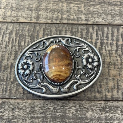 Clásico Western Hebilla de Cinturón con Piedra Central Ágata Vaquera Vaquera  Foto 1 de 4