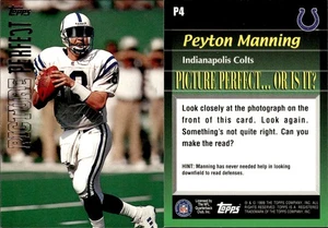 1999 Topps Picture Perfect Peyton Manning #P4 Tennessee/Indianapolis Colts - Picture 1 of 3