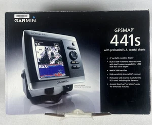 Garmin GPSmap 441s GPS Chartplotter Sonar Multifunction Display W/ Cover & Cable - Picture 1 of 17
