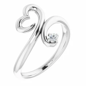 Diamond Heart Ring In 14K White Gold (.06 ct. tw.) - Picture 1 of 5
