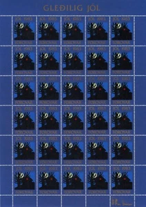 Christmas Night Stamp Seal Sheet Faroe Islands Denmark Mint MNH Sheet 1983 - Picture 1 of 1