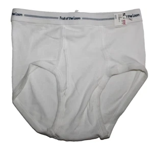 ¡De colección! (1) Calzoncillo Ropa Interior Fruit of the Loom Niños Blanco Dbl Azul Banda a Tiras L - Imagen 1 de 5