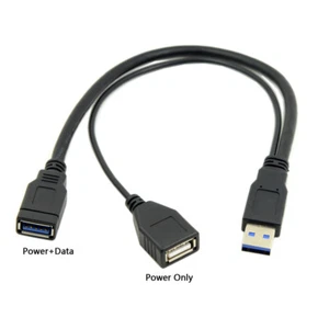 1pc Super Speed USB 3.0 Male to USB 3.0 Female + USB 2.0 Female Y Adapter Cable - Picture 1 of 8