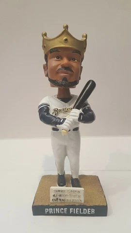 2008 MILWAUKEE BREWERS PRINCE FIELDER YOUNGEST TO 50 HR'S BOBBLEHEAD NEW SGA Cover
