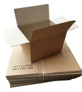 14x11x9" 350X279X229mm STRONG NEW CARDBOARD BOXES SINGLE WALL POSTAL MAILING BOX - Picture 1 of 3