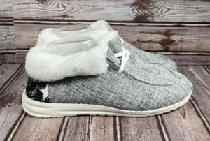 UNBRANDED Women's 9.5 (EUR 41) Slip On Flat Faux Fur Gray Slipper Shoe NWOT NEW - Picture 1 of 8