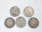 Lot of 5 Seated Liberty Half Dimes Classic Us Silver Coins Q2Bm