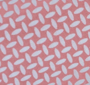 Cotton Fabric 36"x44" Waverly Screen Print Peachy Pink White Geometric Weave - Picture 1 of 4