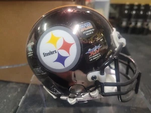 Pittsburgh Steelers 4x Superbowl Champ logo Chrome mini helmet Limited edition - Picture 1 of 5