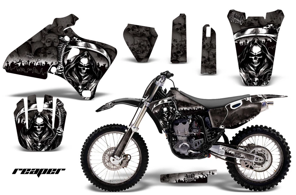 Kit de gráficos envoltura de calcomanías + # placas para Yamaha YZ 250F/400F/426F 98-02 REAPER NEGRO Foto 1 de 1