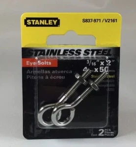 Stanley S837-971 3/16” X 2” Stainless Steel Eye Bolts Hardware Standard Thread - Picture 1 of 4