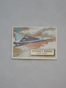 Tarjeta coleccionable 1957 Topps Airplane # 87_Dassault Mirage_French Fighter_Red Back - Imagen 1 de 2