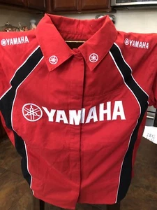 Yahama Camicia Donna SS Logo Ricamato Taglia L Rosso Nero - Foto 1 di 6