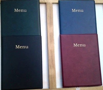 SPIRITUALGATEWAY Menge 1 A4 Leder Optik Menü Halter/Einband - mit extra Doppelfach verschweißt - Buchrücken