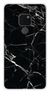 Coque en silicone imprimée compatible Huawei Mate 20 Marbre Noir - Picture 1 of 3