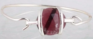 SILVERTONE PURPLE STONE BRACELET FASHION 6873B - Picture 1 of 2