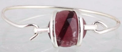 SILVERTONE PURPLE STONE BRACELET FASHION 6873B - Image 1 of 2