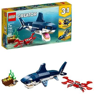 LEGO Creator 3 in 1 Deep Sea Creatures, Transforms from Shark and Crab to Squ... - Image 1 of 4