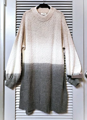 Vestido suéter tejido texturizado gris topo ombre XL Foto 1 de 2