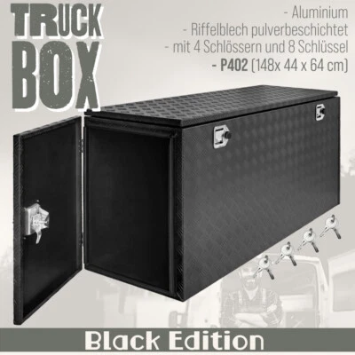 Deichselbox Werkzeugkasten Truckbox Alu Box Transportbox P402 Schwarz trucky - Bild 1 von 4
