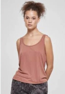 Camiseta sin mangas básica AMBIANCE talla grande 2X rubor suave elástica acanalada algodón tejido NUEVA Foto 1 de 4