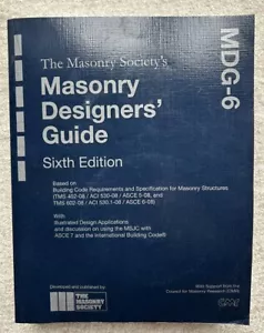 Masonry Designers Guide 6th Edition (MDG-6 ) With CD - Picture 1 of 7