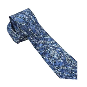 ROBERTO CAVALLI Men's Blue Silk Blend Abstract Necktie ITALY Luxury EUC Rare - Picture 1 of 13