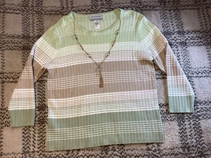 Alfred Dunner Womens Sweater Detachable Necklace Long Sleeve Size PS Rayon/Nylon - Picture 1 of 24