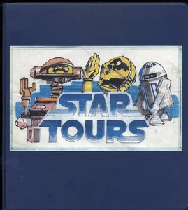 Prototipo de logotipo concepto de Star Tours carpeta de 3 anillos Star Wars Disney Ride - Imagen 1 de 1