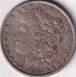 Dólar Morgan de plata 1884 XF - #30 - HERMOSA MONEDA - HERMOSO COLOR - Imagen 1 de 2