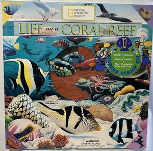 National Geographic Society 33 Rubber Stamps & Sticker Labels Life On Coral Reef - Picture 1 of 8