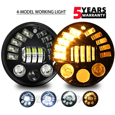 Faro LED redondo de 7" Fit Datsun 240Z 260Z 280ZX con intermitente ámbar Foto 1 de 4